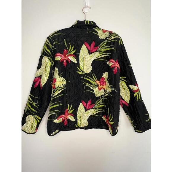 Blair Quilted Silk Floral Lightweight Jacket - Sz. M - Picture 2 of 5